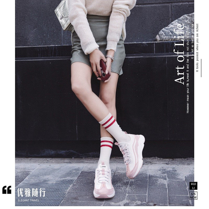 特步老爹樱花ins潮网红夏季女鞋 特步众淘板鞋/休闲鞋