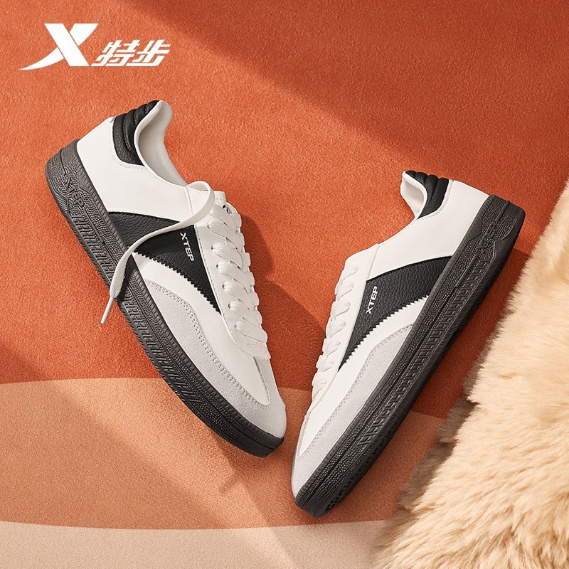特步德训鞋男鞋2025春季新款时尚复古T头鞋百搭休闲情侣休闲鞋女,淘宝优惠券,粉丝福利购,淘宝优惠卷