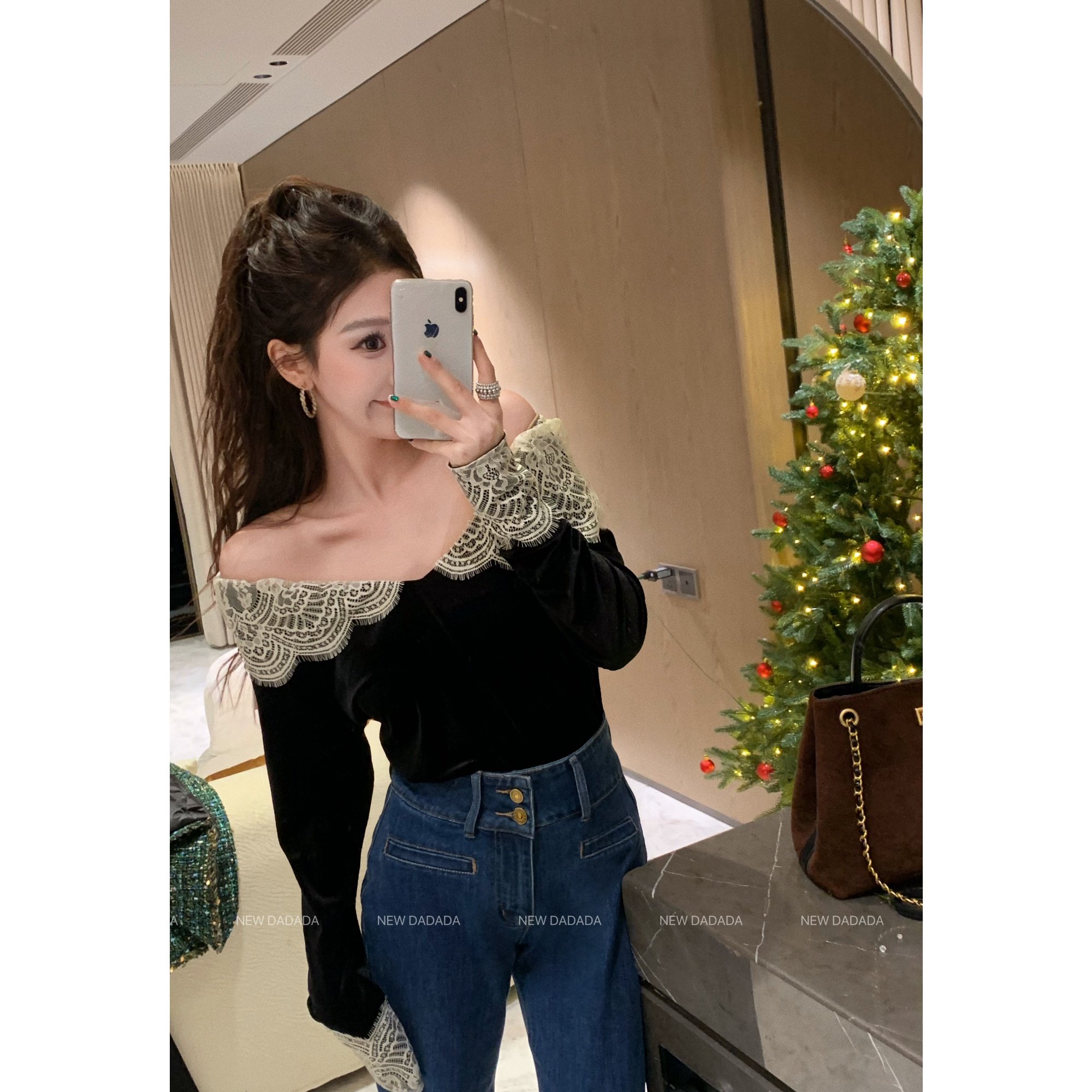 利达 NEW DADADA【绒绒蕾丝】独特漂亮针织衫女设计感小众高级感,淘宝优惠券,粉丝福利购,淘宝优惠卷