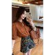 ເສື້ອຢືດ chiffon ແຂນຍາວເປັນຮູສໍາລັບແມ່ຍິງ