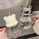 High-looking water cup for women 2024 new office couple glass drinking cup coffee cup internet celebrity straw cup