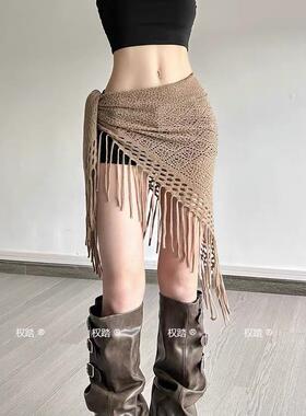 怪诞女孩波西米亚风情流苏针织