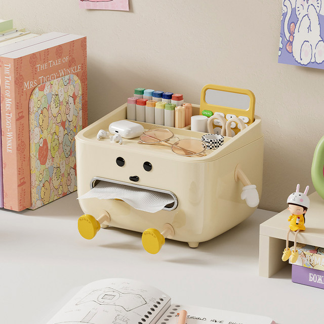Pen holder storage box boy desk tissue box