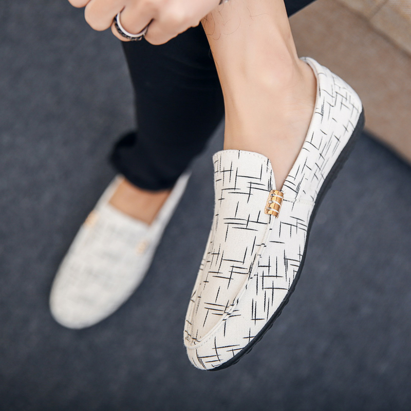 秋季懒人豆豆鞋男韩版潮流透气布鞋一脚蹬社会小伙休闲老北京布鞋,淘宝优惠券,粉丝福利购,淘宝优惠卷