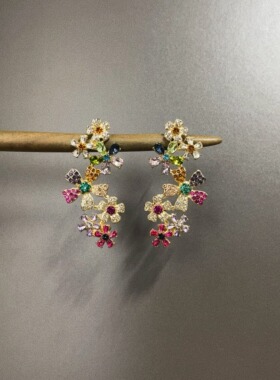 Vintage古着 A Floral Bouquet Gift耳饰