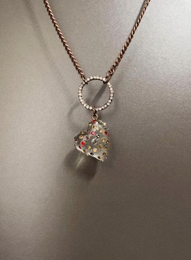 Vintage古着 Medieval peach heart项链