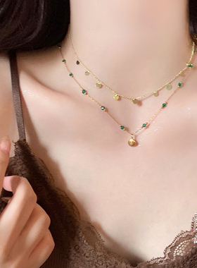 高级感2024新款轻奢粉色项链