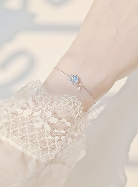 蓝色鲸灵纯银项链女鲸生有你