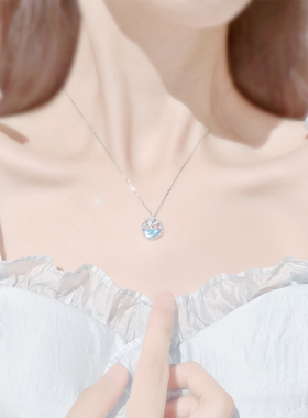 人鱼清泉纯银可爱项链锁骨链女