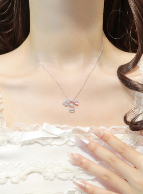 【免费刻字】心之所归曲别针纯银项链女锁骨链小众圣诞礼物送女友