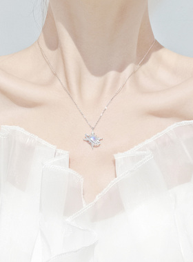 辉耀星芒纯银项链女星星流星