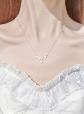 天使之翼纯银项链女轻奢小众