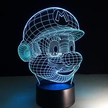 Super Mario Cartoon Lampara LED 3D Night Light Acrylic 3D La