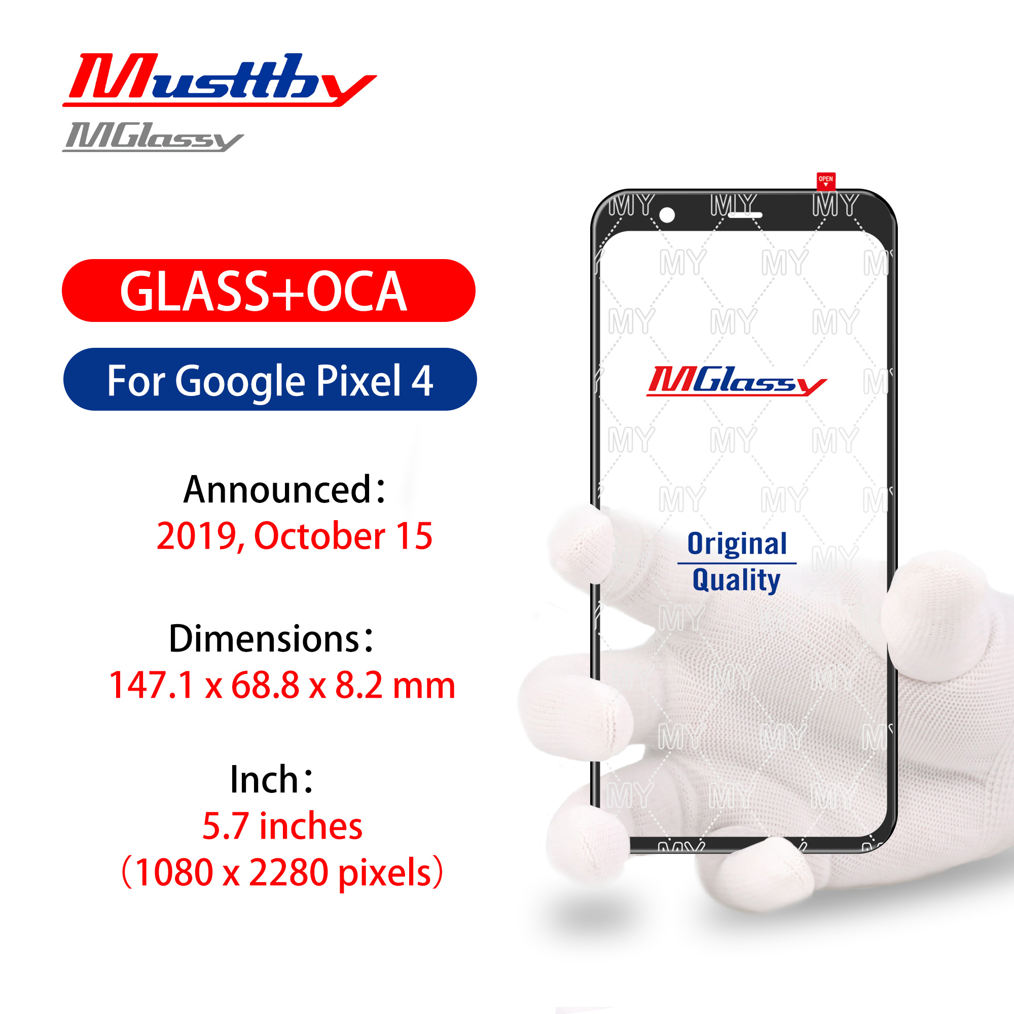 Musttby盖板适用于谷歌Pixel3/3A/3XL/4A/5A/6A/7A/8PRO触摸面板 - 图1