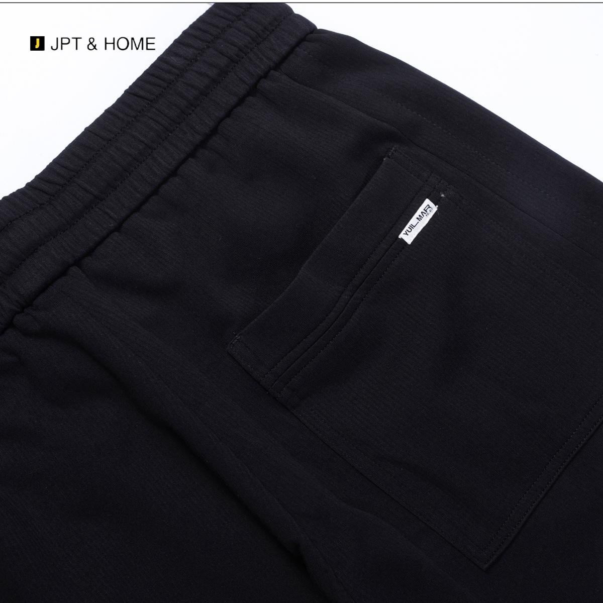 JPTHOME24秋极简风尚男士宽松版型抽绳设计阔腿直筒拖地针织长裤 - 图2