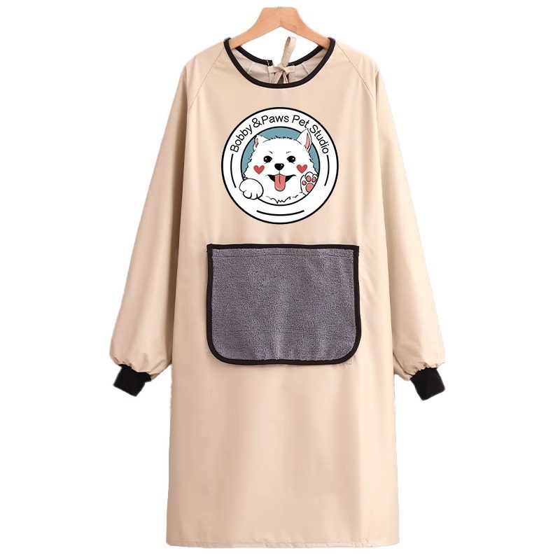 宠物店长袖围裙撸猫专用衣服防毛不粘毛抱猫服卡通围兜工作服防水,淘宝优惠券,粉丝福利购,淘宝优惠卷