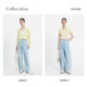 Navigare ຝ້າຍແອວສູງ denim pants ກ້ວຍ