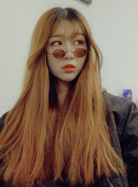 韩版茶色迷你小眼镜双层可拆卸墨镜复古小圆框眼睛太阳镜可配近视