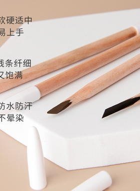 野生线条眉定型眉笔化妆纹绣师专用设计眉形防水防麻硬芯木质眉笔