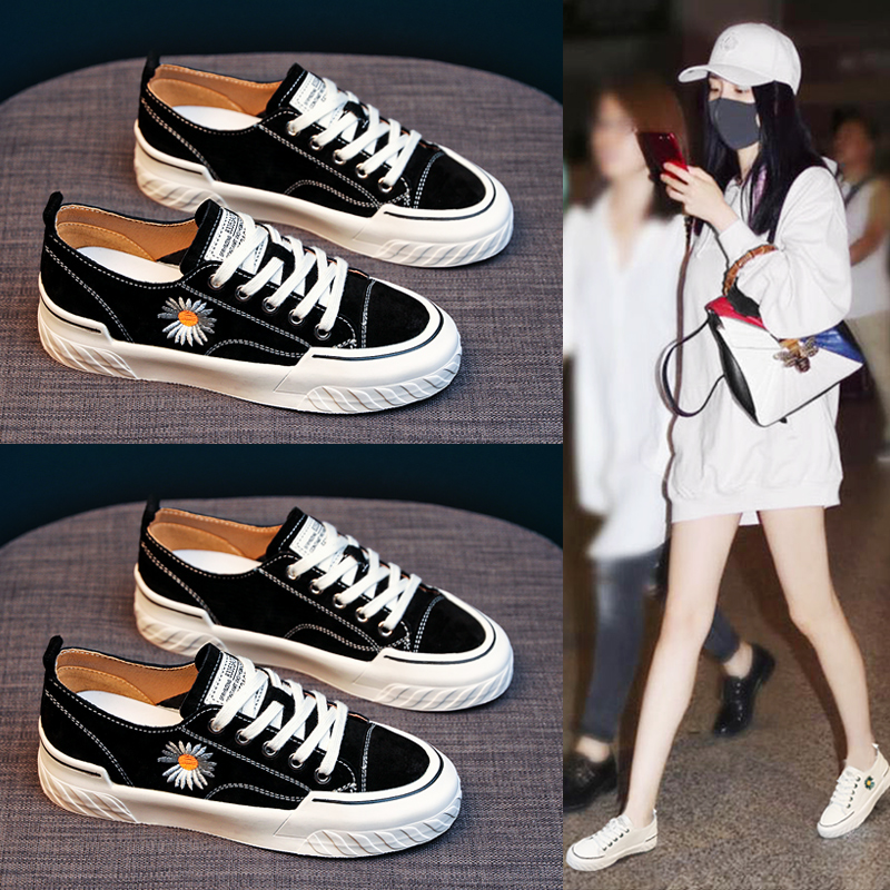 潮 ins 爆款 ulzzang 年春季新款夏百搭小雏菊板鞋帆布 2020 小白鞋子女 潮 ins 爆款 ulzzang 年春季新款夏百搭小雏菊板鞋帆布 2020 小白鞋子女
