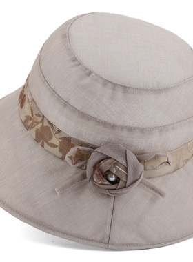 夏季女士防晒蝴蝶结渔夫遮阳帽