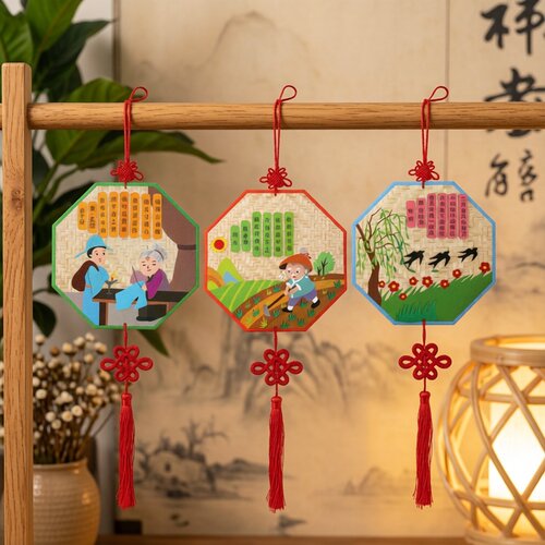 古诗词贴画儿童手工diy立体装饰挂饰幼儿园创意粘贴制作材料包 - 图2