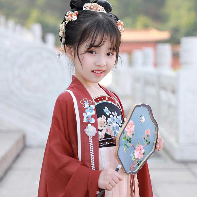 初立改良女童装亲子秋季小吊带裙 初立唐装