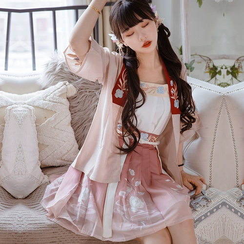 言然 Оригинальное ханьфу, летняя юбка, китайский стиль, эффект подтяжки