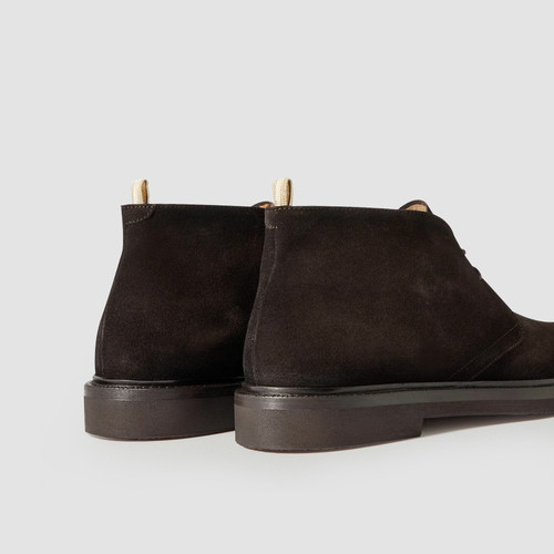 中帮靴子男秋冬复古平底户外靴休闲潮流圆头工装靴百搭系带马丁靴 - 图2