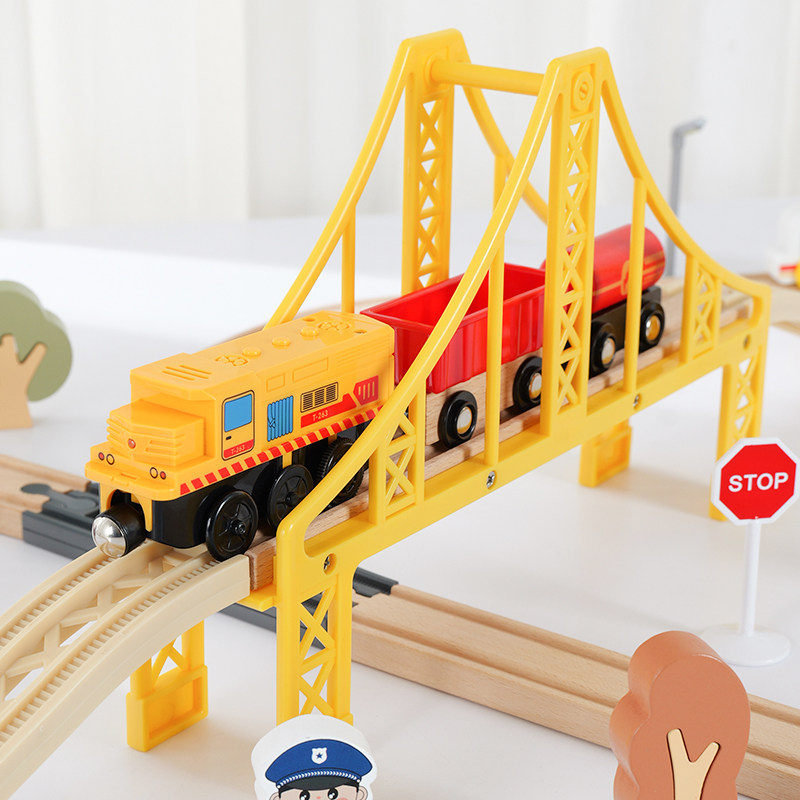 勒酷木制轨道套装玩具3-7岁儿童电动遥控多层立体交通场景,淘宝优惠券,粉丝福利购,淘宝优惠卷