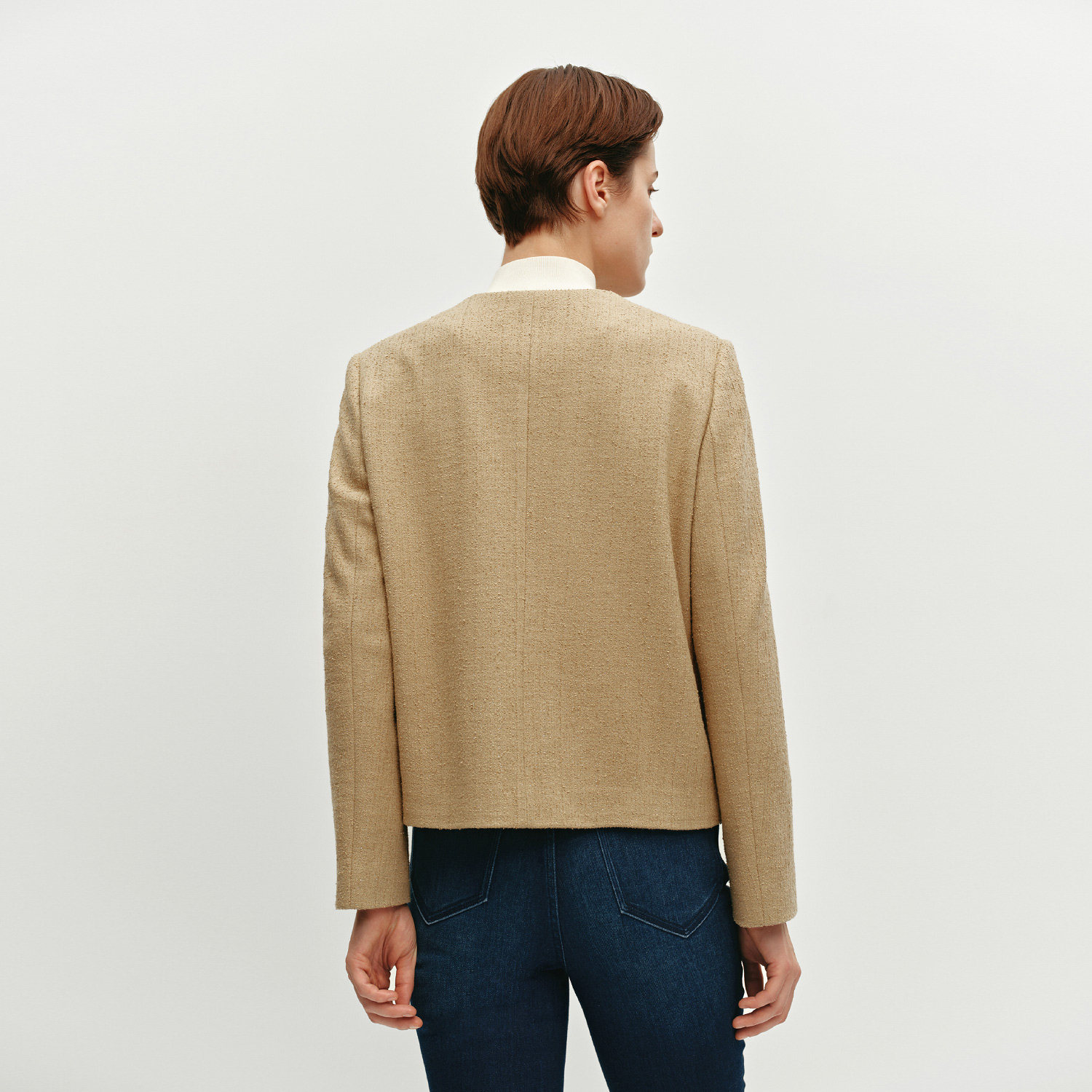 【粗花呢夹克】OVV秋冬热卖女装金属丝羊毛混纺夹克外套