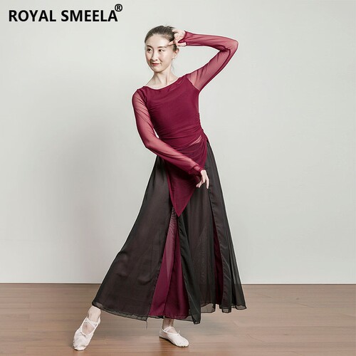 中国舞舞蹈练功服春夏古典舞服装身韵纱衣飘逸国风现代舞阔腿裤 - 图1