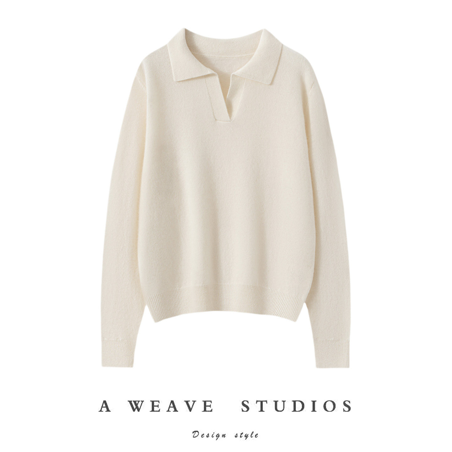 极简风100%纯山羊绒衫女士翻领轻奢毛衣polo领针织衫慵懒风打底衫,淘宝优惠券,粉丝福利购,淘宝优惠卷