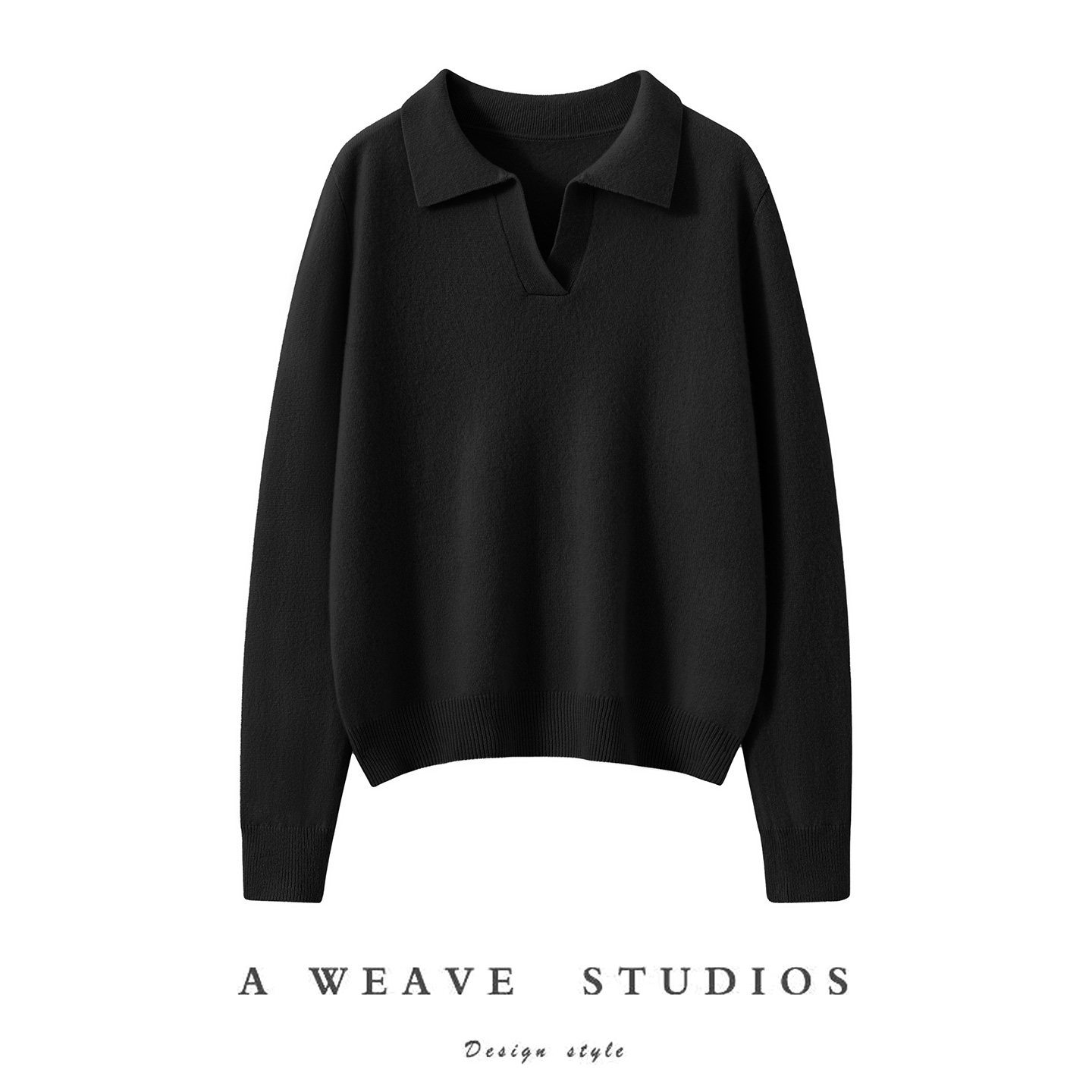 极简风100%纯山羊绒衫女士翻领轻奢毛衣polo领针织衫慵懒风打底衫,淘宝优惠券,粉丝福利购,淘宝优惠卷