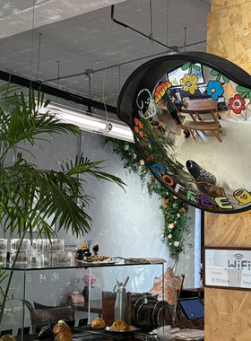 黑色广角镜摆件室内室外