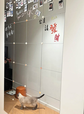 方块拼接亚克力镜家用客厅墙面装饰自粘贴片视觉延伸拓宽室内空间