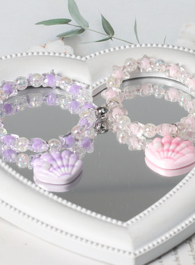 彩色珍珠贝壳情侣磁吸手串手链