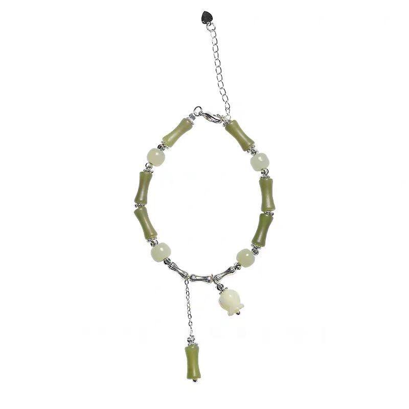 新中式国风铃兰花竹节手链女ins网红小众简约轻奢高颜值闺蜜手串,淘宝优惠券,粉丝福利购,淘宝优惠卷