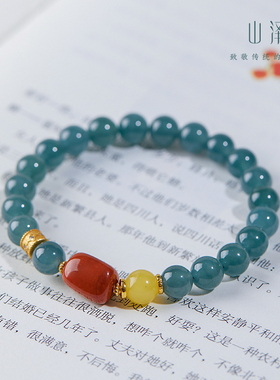 天然蓝水翡翠手串女款高级感