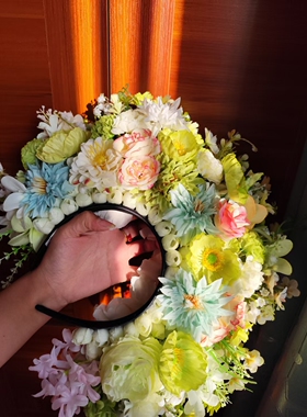 【春之系列】仿泉州簪花围发箍 春天汉服旗袍清汉女头饰 绢花发箍