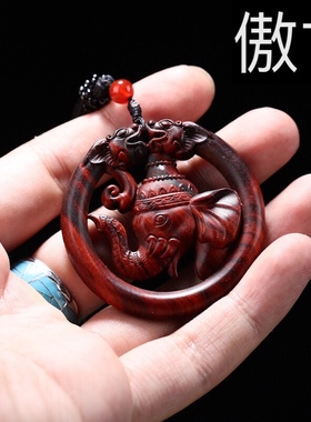 小叶紫檀红木钥匙扣男女款吊坠