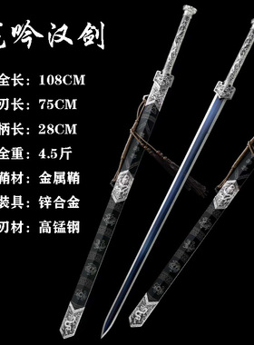 全钢汉剑寻龙剑龙魄剑水寒剑