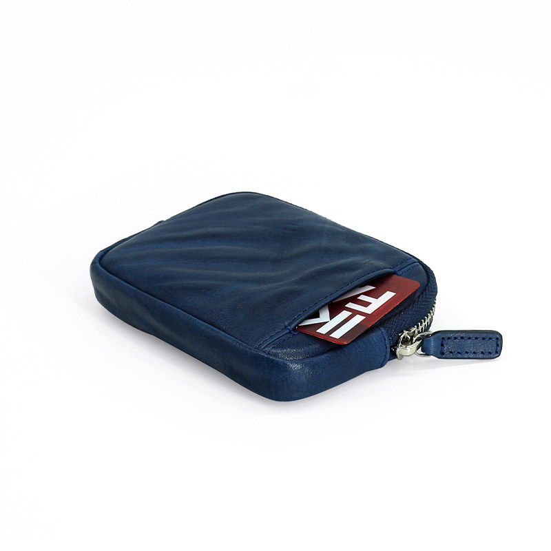 原创新品植鞣牛皮男皱褶复古零钱包 september27designs钱包