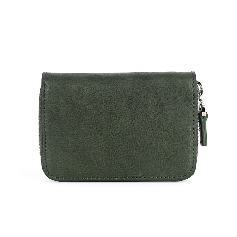 头层牛皮男风琴女式复古分层零钱包 september27designs卡包