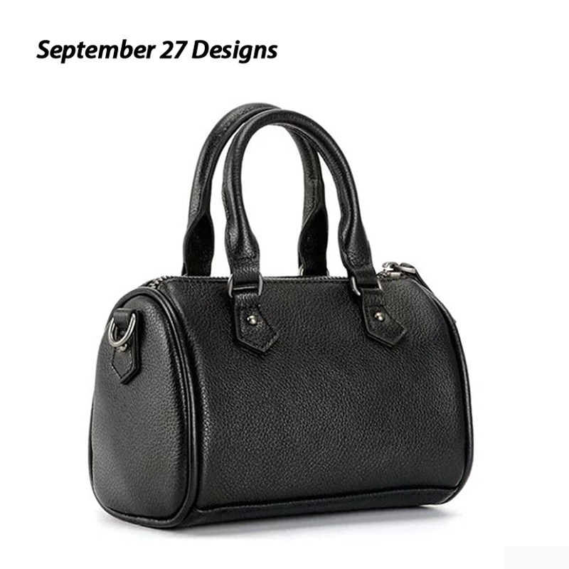 头层牛皮柔软波士顿迷你圆筒型女包 september27designs女士包袋