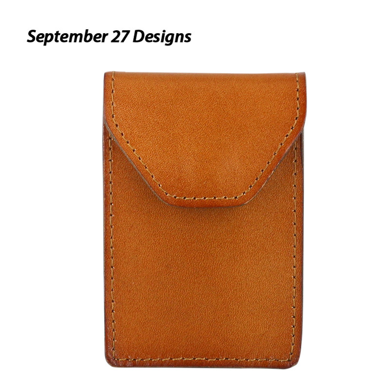 真皮植鞣头层牛皮卡包男竖款零钱包 september27designs卡包