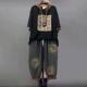 Fat mm plus size casual suits new personalized fashion hooded loose printed short-sleeved jeans nine-point two-piece set