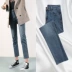 Quần jeans nữ màu sắc 2019 hè mới phiên bản Hàn Quốc gồm 9 chiếc quần thời trang rộng eo cao là quần lửng mỏng - Quần jean