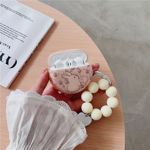 日韩卡通兔子适用华为5代5i蓝牙耳机壳freebuds4e防摔壳free clip护套freebudspro3耳机包se2女4代软壳pro4 - 图3
