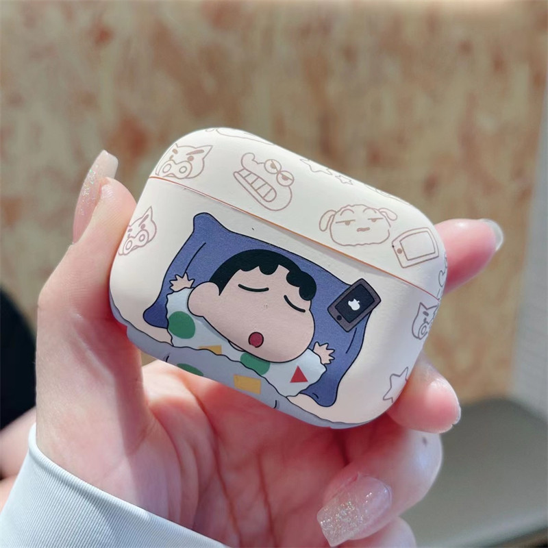 日韩卡通蜡笔小新AirPodspro3蓝牙耳机壳适用苹果1/2代耳机保护套趣味情侣AirPods3代硅胶壳pro2磨砂软套4代5,淘宝优惠券,粉丝福利购,淘宝优惠卷